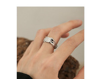 Ρυθμιζόμενο ασημένιο ανδρικό δαχτυλίδι