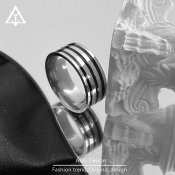 Ανδρικό φαρδύ δαχτυλίδι από ατσάλι από τιτάνιο