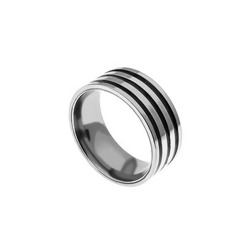 Ανδρικό φαρδύ δαχτυλίδι από ατσάλι από τιτάνιο