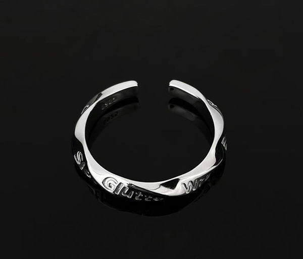 Vīriešu gredzenu ikdienas modelis ar uzrakstu