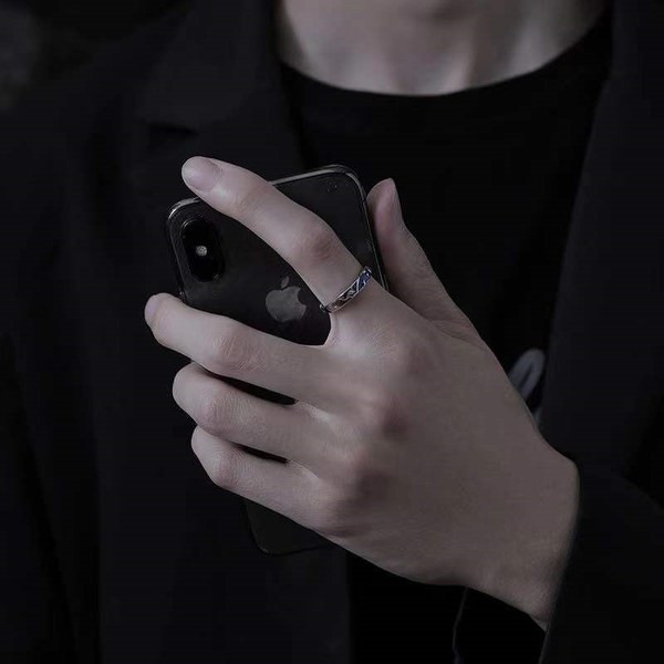 Ασημένιο ανδρικό δαχτυλίδι με μπλε πέτρα