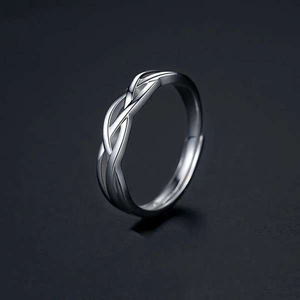 Muški elegantni prsten čisti model-podesiv