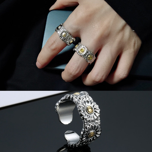 Naujo modelio reguliuojamas žiedas vyrams su dekoratyviniais akmenimis