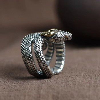 Ασημένιο δαχτυλίδι σε σχήμα φιδιού