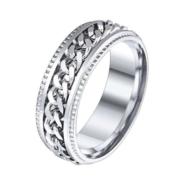 Vīriešu stīpas tipa gredzens - ar dekoratīvu bizi