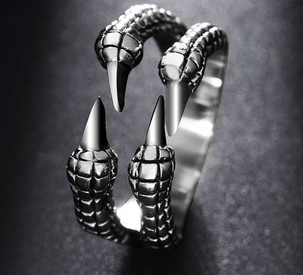 Muški retro prsten sa zmajevom kandžom