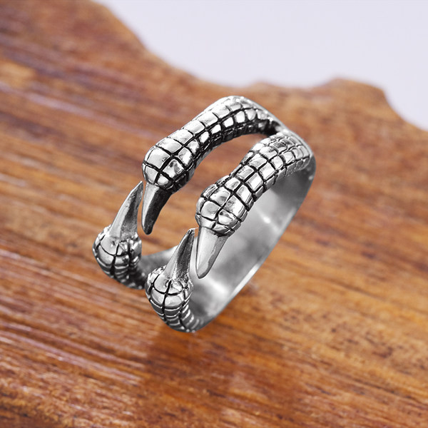 Muški retro prsten sa zmajevom kandžom