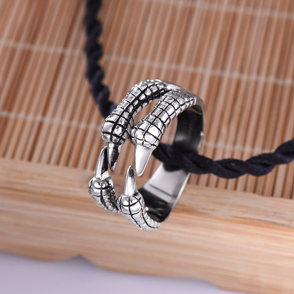 Muški retro prsten sa zmajevom kandžom