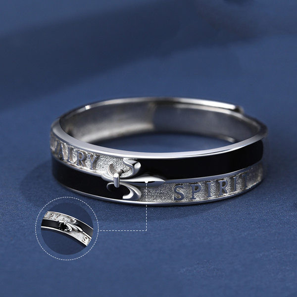 Titāna tērauda gredzens ar uzrakstu