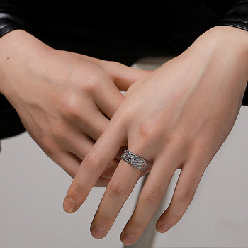 Ανδρικό ρυθμιζόμενο δαχτυλίδι σε ασημί χρώμα - δύο μοντέλα
