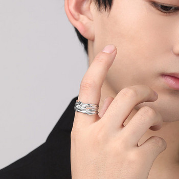 Ρυθμιζόμενο ασημένιο δαχτυλίδι για άνδρες