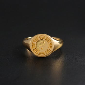 Μοντέρνο ανδρικό δαχτυλίδι - σε χρυσό χρώμα