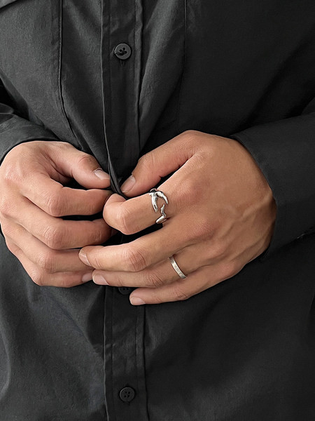 Vīriešu gredzens no titāna tērauda sudraba krāsā