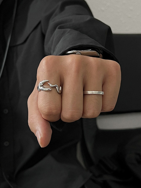 Vīriešu gredzens no titāna tērauda sudraba krāsā