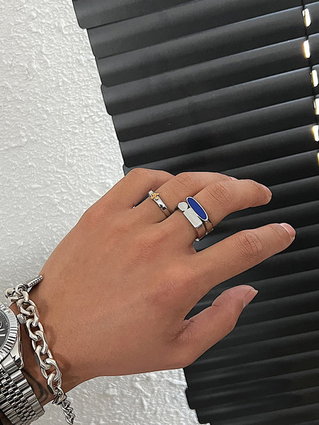 Férfi gyűrű ezüst színben kővel