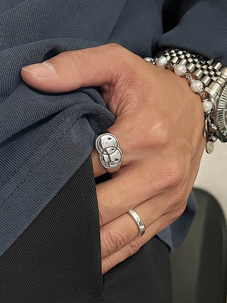 Muški prsten emoji od titanijskog čelika