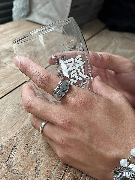 Muški prsten emoji od titanijskog čelika