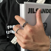 Állítható férfi fonott gyűrű