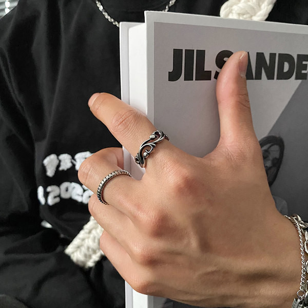 Állítható férfi fonott gyűrű