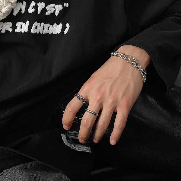 Állítható férfi fonott gyűrű