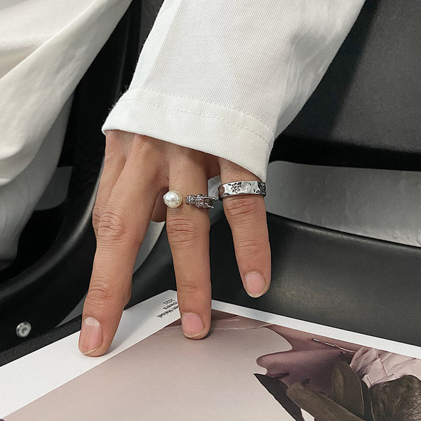 Vintage vīriešu gredzens ar pērlēm