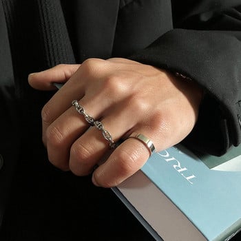 Ρυθμιζόμενο δαχτυλίδι σε ασημί χρώμα για άνδρες