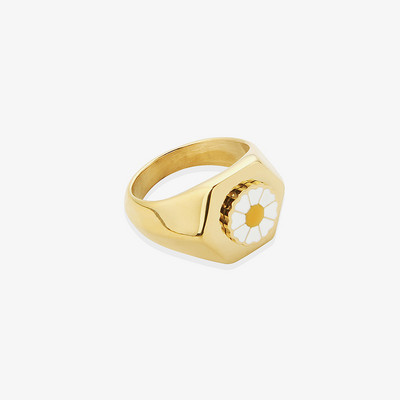 Ανδρικό δαχτυλίδι με φλοράλ μοτίβο από ατσάλι τιτανίου