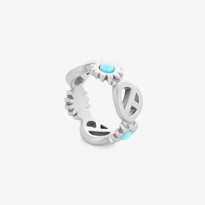 Férfi gyűrű ezüst színben, kék kővel