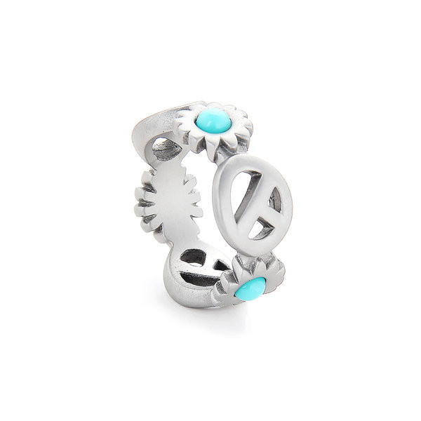 Férfi gyűrű ezüst színben, kék kővel