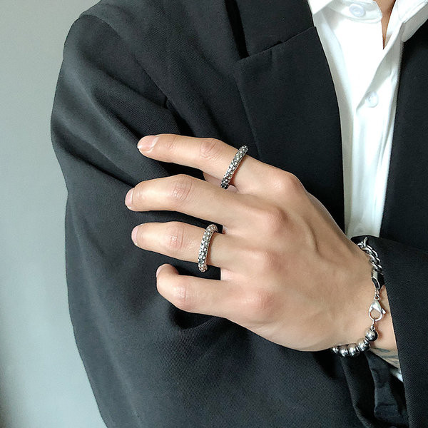 Ανδρικό ασημένιο δαχτυλίδι - ρετρό στυλ