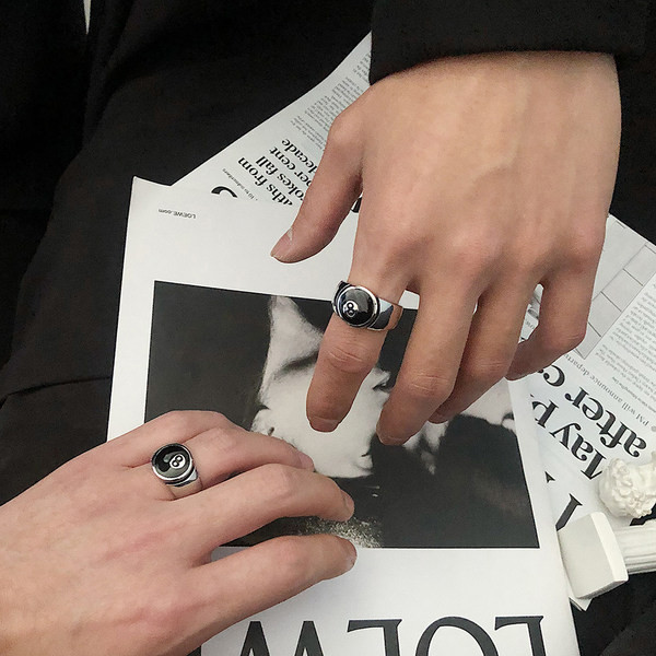 Férfi kerek titán acél gyűrű