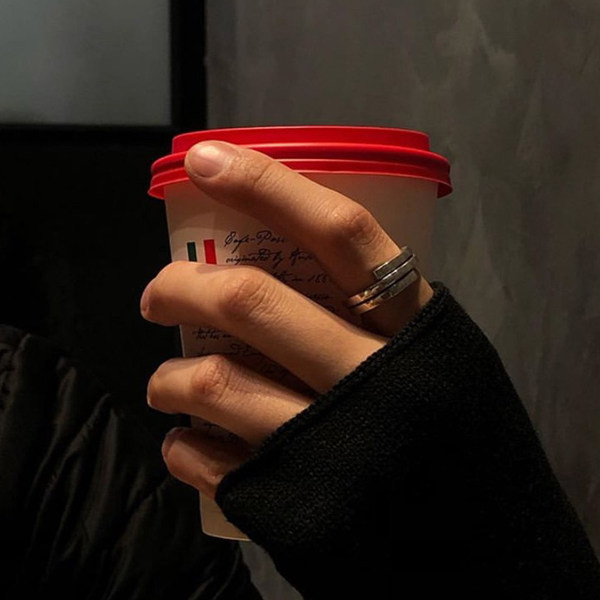 Titāna tērauda vīriešu gredzens