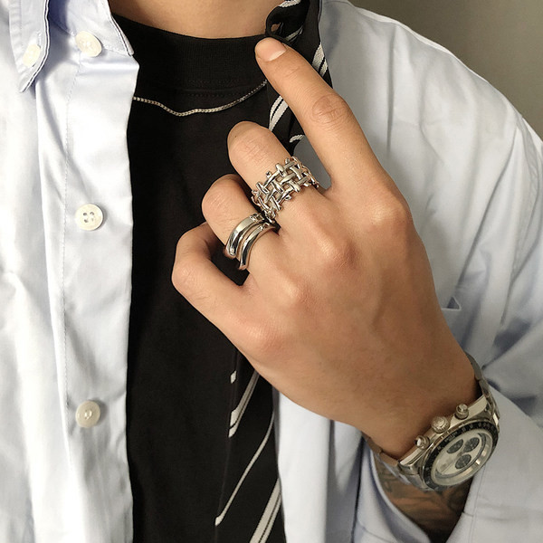 Férfi gyűrű ezüst és arany színben