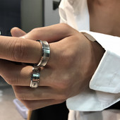 Titāna tērauda gredzens ar uzrakstu vīriešiem