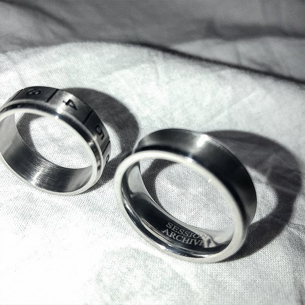 Titāna tērauda gredzens ar uzrakstu vīriešiem