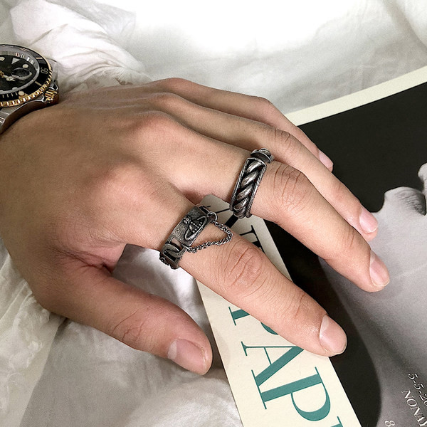 Férfi vintage stílusú állítható gyűrű