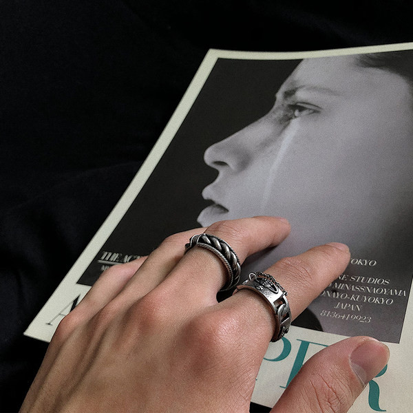 Férfi vintage stílusú állítható gyűrű