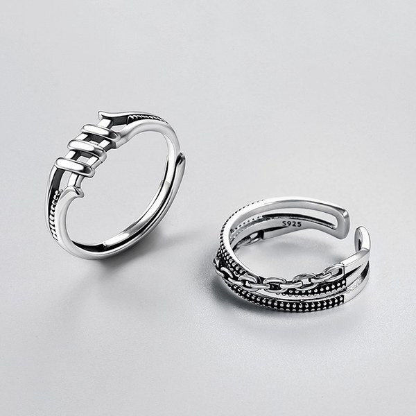 Vīriešu gredzenu ikdienas modelis ar apdruku