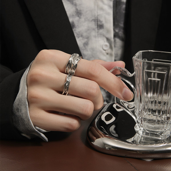 Férfi gyűrű hétköznapi modell acélból