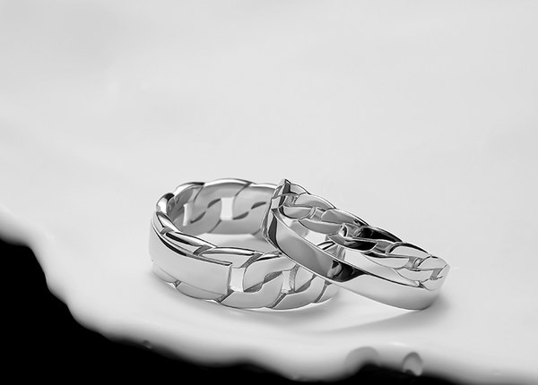 Vīriešu gredzens no tērauda ikdienas modelis