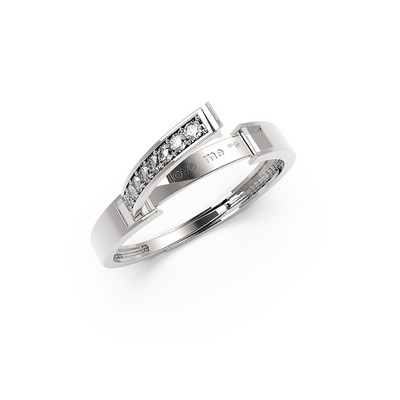 Pāra gredzens no titāna tērauda ar uzrakstu un akmeņiem