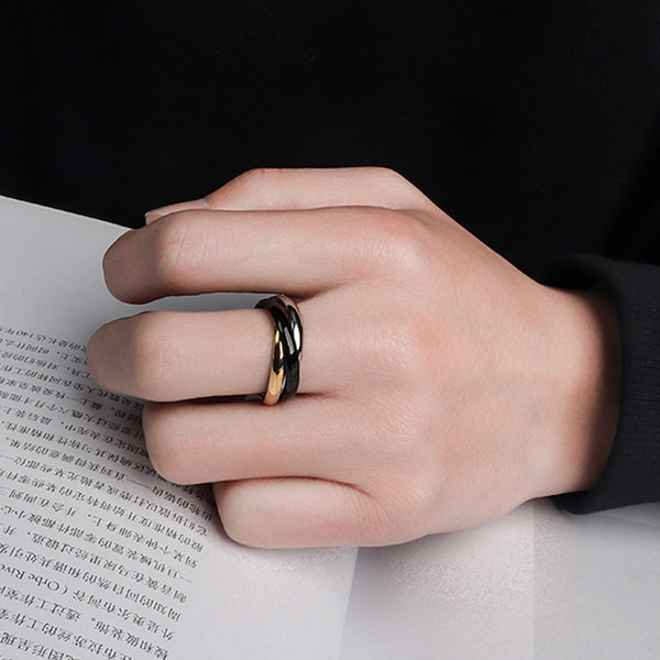 Vienkāršs vīriešu titāna tērauda gredzens