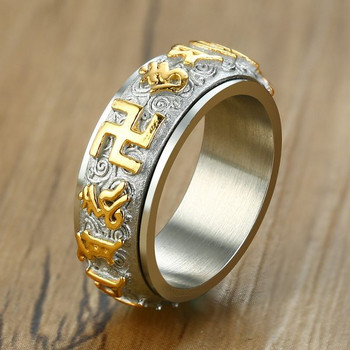 Мъжки пръстен от титаниева стомана със символи