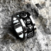 Ανδρικό ρετρό μοντέλο δαχτυλίδι από τιτάνιο