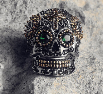 Ανδρικό δαχτυλίδι από ατσάλι τιτανίου με διαφορετικό στάμπα