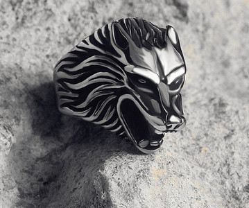 Ανδρικό δαχτυλίδι από ατσάλι τιτανίου με διαφορετικό στάμπα