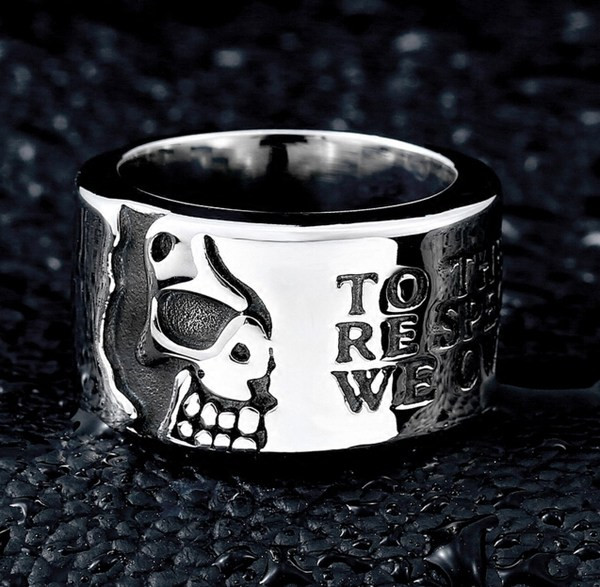 Ανδρικό δαχτυλίδι από ατσάλι τιτανίου με στάμπα