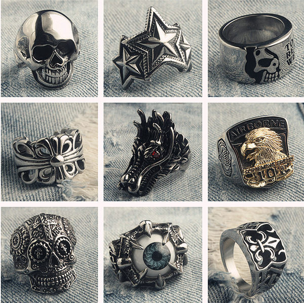 Ανδρικό δαχτυλίδι από ατσάλι τιτανίου με στάμπα