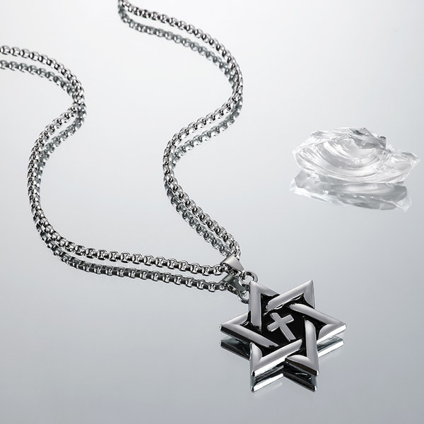 Ανδρική κομψή αλυσίδα με μενταγιόν με αστέρι