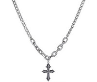 Ανδρική αλυσίδα σε ασημί χρώμα με σταυρό